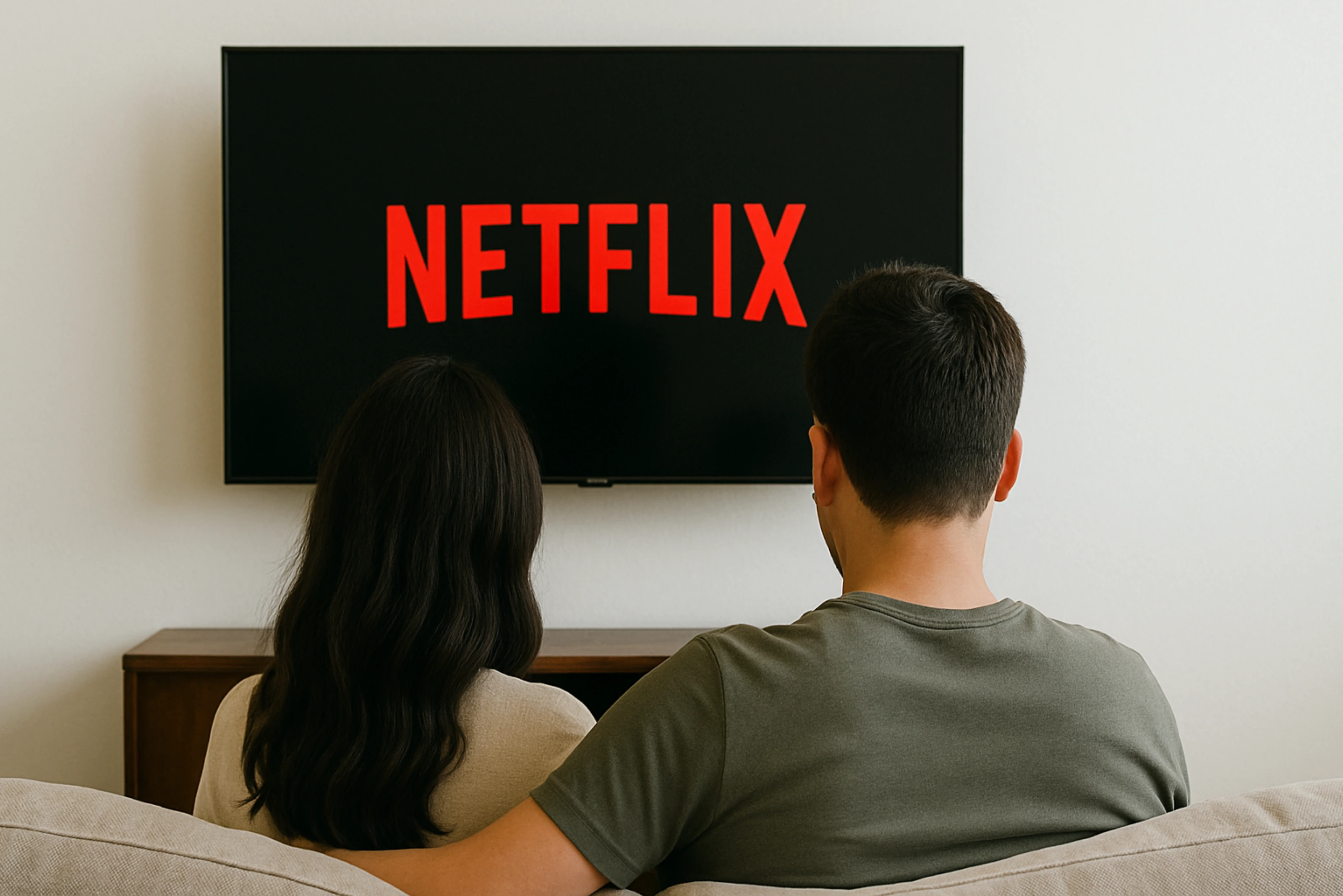 A couple watching streaming television