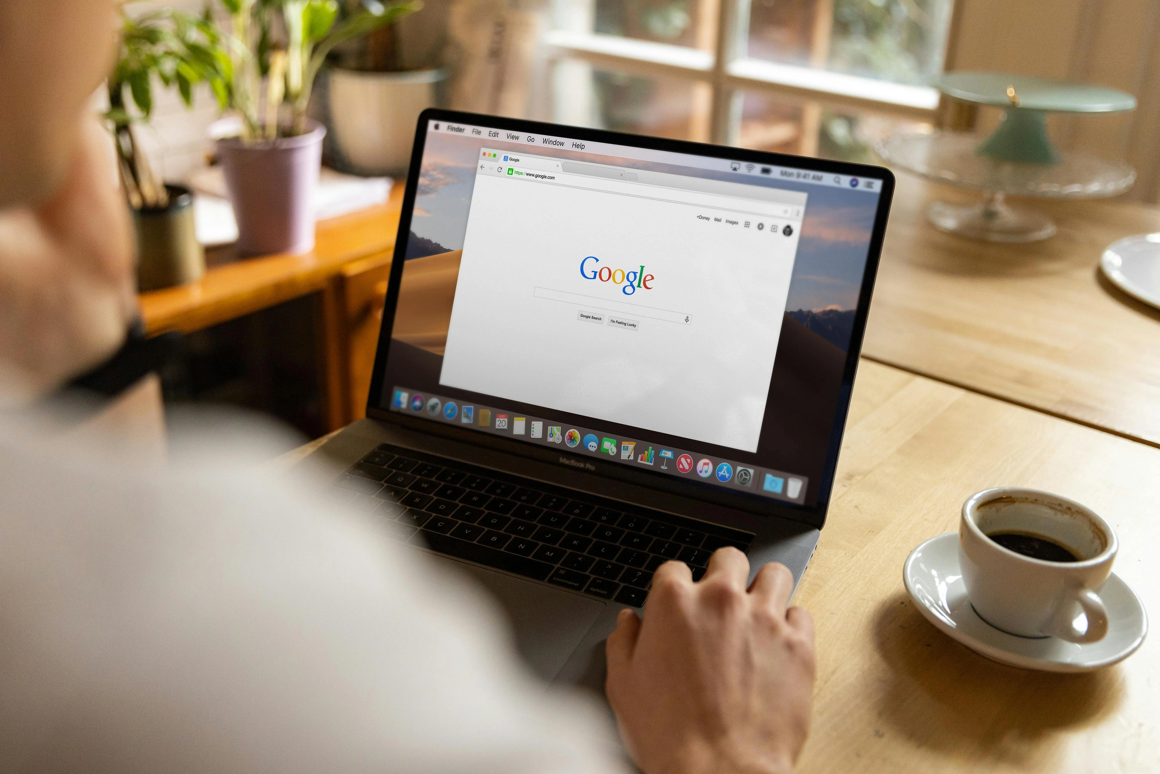 Google search displayed on a laptop